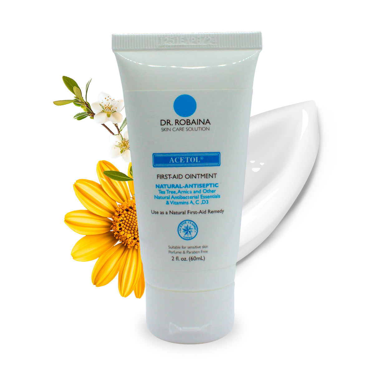 Dr. Robaina Acetolia First Aid Ointment - Natural Antiseptic Barrier for Cuts, Scrapes & Burns (2 oz)