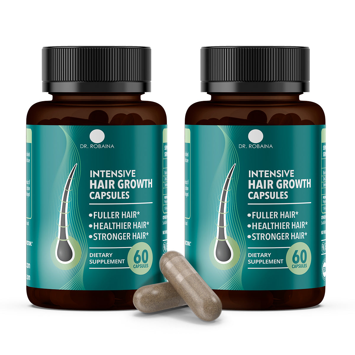 Dr. Robaina Intensive Hair Growth Capsules | Fuller Hair | Healthier Hair | Stronger Hair | 60 Capsules | Made in USA