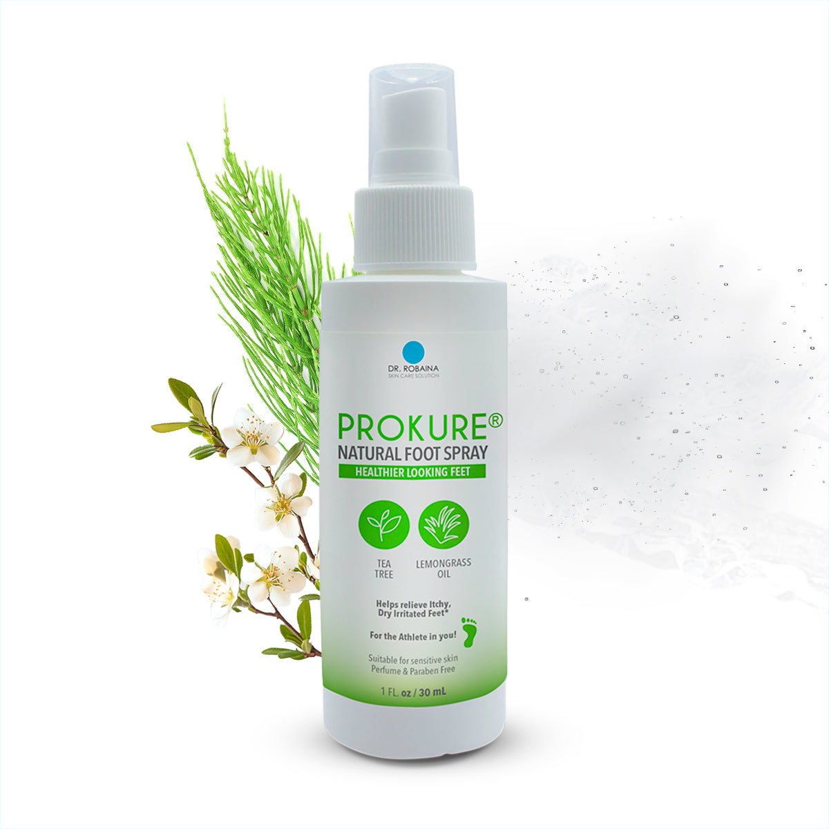 Dr. Robaina Prokure Natural Foot & Hand Spray - Soothing Relief for Itchy Skin & Nails (1 fl oz)