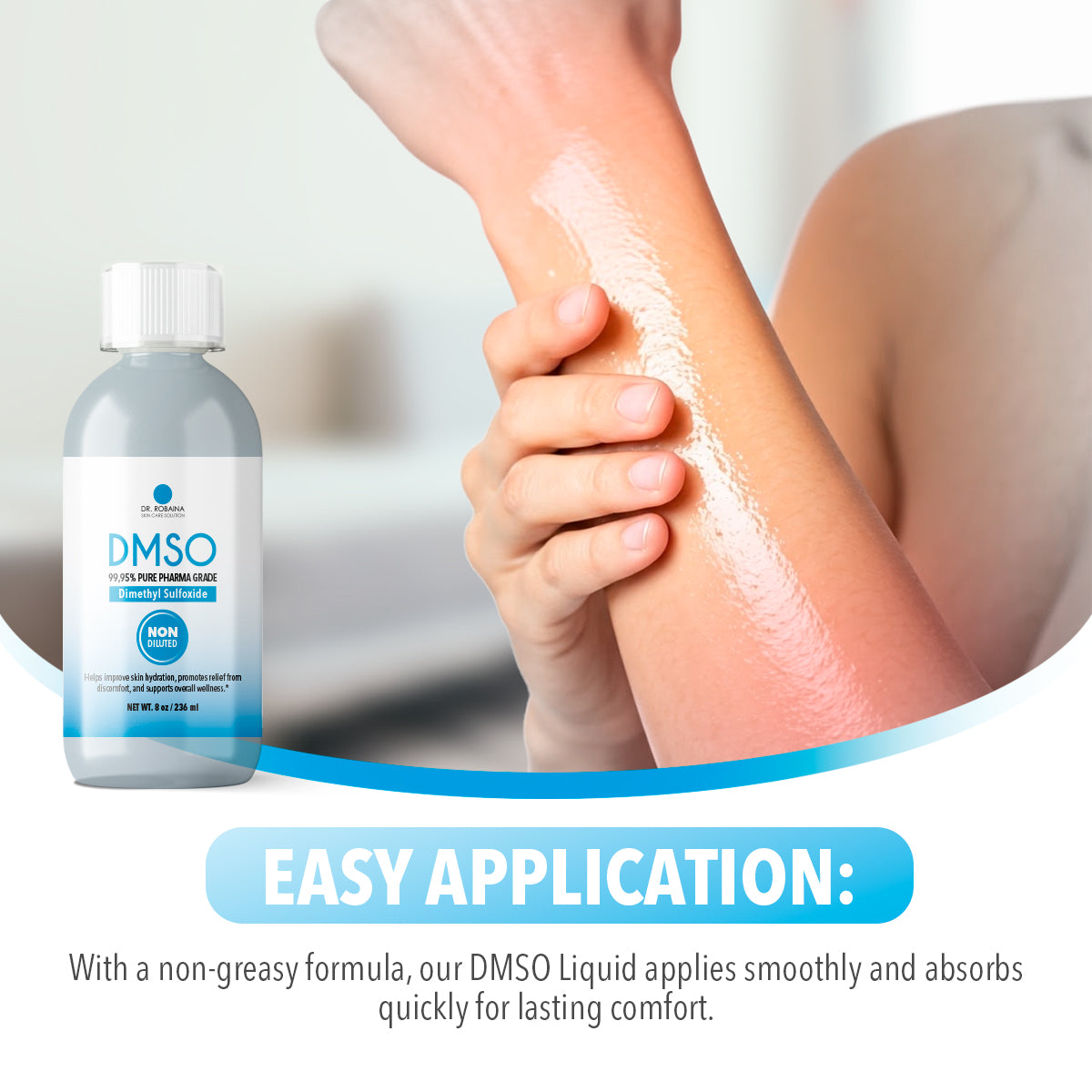 DMSO Liquid – 99.9% Pure Pharma Grade Dimethyl Sulfoxide | Supports Skin Hydration & Overall Wellness | Non-Diluted, Low Odor | Made in USA | 8 oz by Dr. Robaina