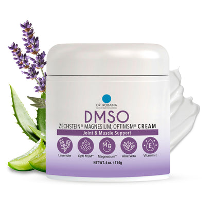 Dr. Robaina Lavender DMSO Cream - 99.9% Pure Pharmaceutical Grade | Skin Nourishing Formula with Zechstein Magnesium, Arnica, Aloe Vera, Vitamin E - 4 oz | Made in USA