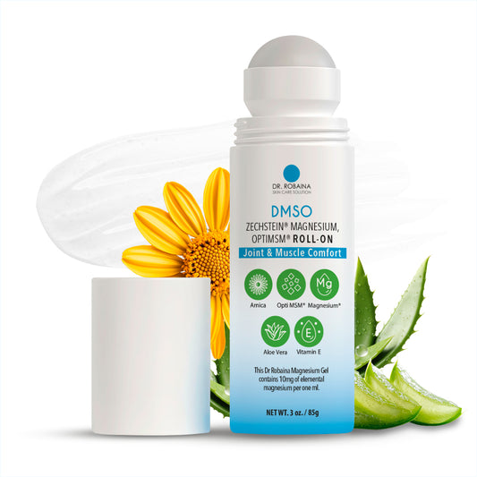 Dr. Robaina DMSO Roll-On - Quick-Absorbing Skin Care with Arnica, Magnesium, Aloe Vera, and Vitamin E | Non-Greasy Formula for Muscle & Joint Comfort | Made in The USA | 3 oz