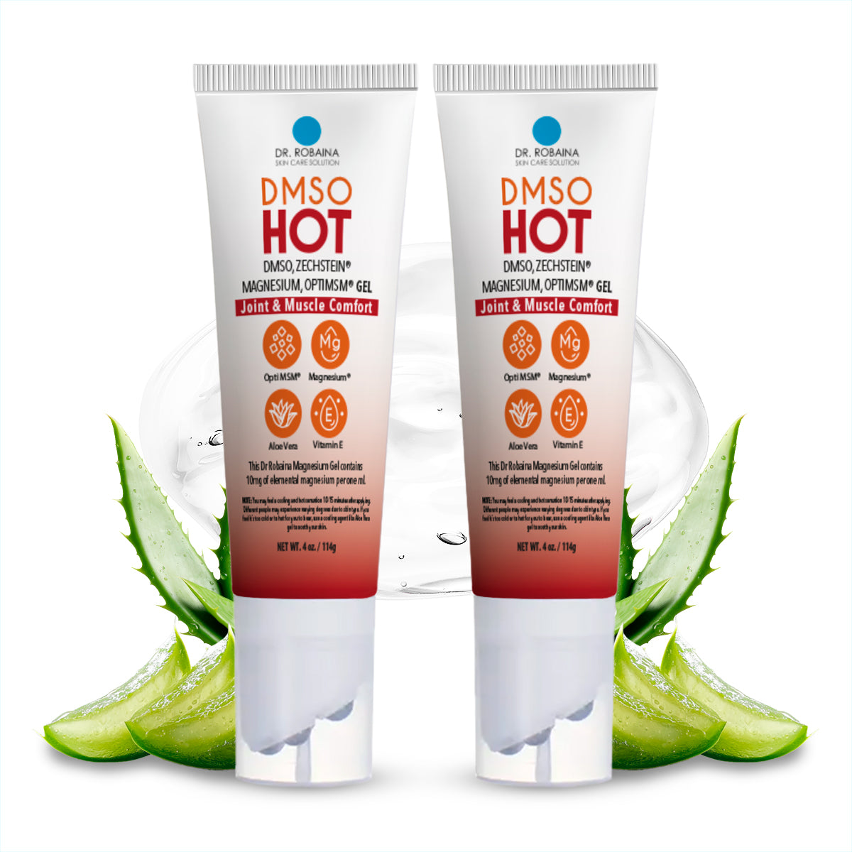 Dr. Robaina DMSO Hot Gel Roll-On - Muscle and Joint Support with Arnica, Magnesium, Aloe Vera, and Vitamin E | 99.9% Pure Pharmaceutical Grade | Made in the USA
