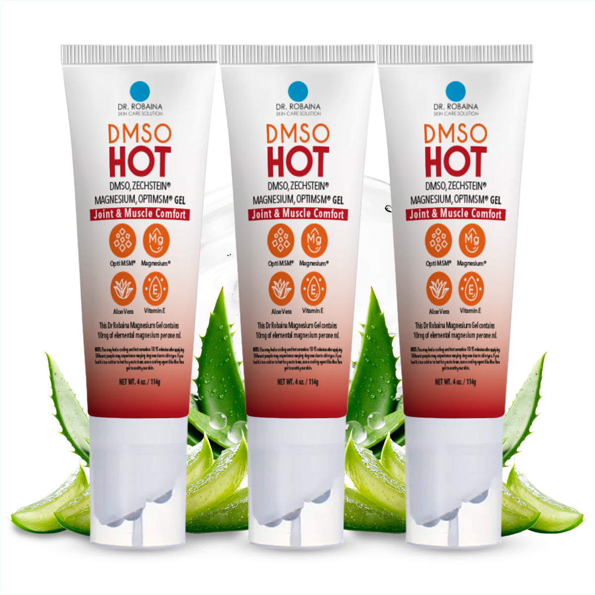 Dr. Robaina DMSO Hot Gel Roll-On - Muscle and Joint Support with Arnica, Magnesium, Aloe Vera, and Vitamin E | 99.9% Pure Pharmaceutical Grade | Made in the USA