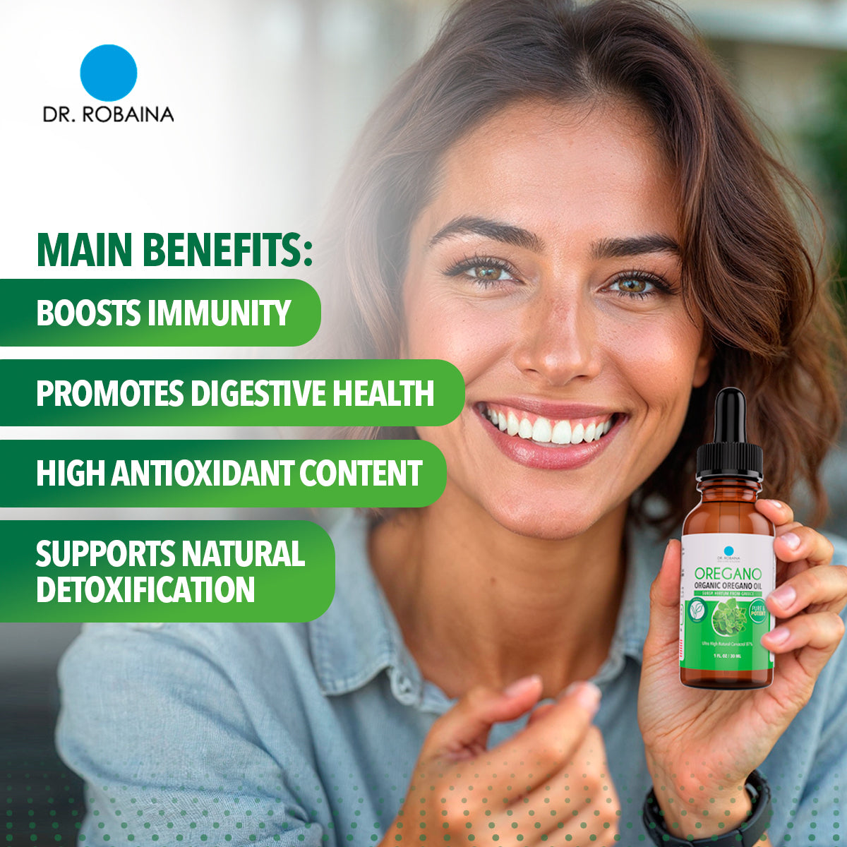 Dr. Robaina 100% Pure Organic Oregano Oil – High Carvacrol 87%, Immune & Digestive Support – Cold-Pressed, Vegan – Subsp. Hirtum from Greece
