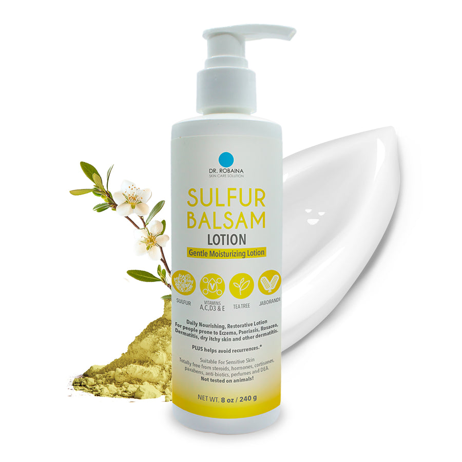 Dr. Robaina Sulfur Balsam Body Lotion - Soothing Moisturizer with Shea Butter & Tea Tree (8 oz), Default Title