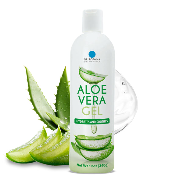 Dr. Robaina Natural Aloe Vera Gel with Emu Oil & Allantoin - Soothing Hydration for Face, Body & Hair (12 oz)