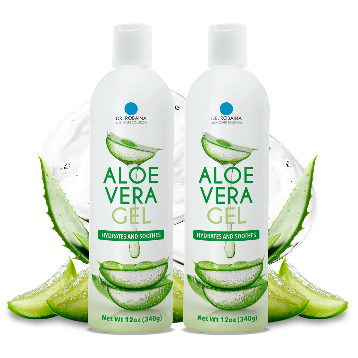 Dr. Robaina's Aloe Vera Gel - Hydrates, Soothes, and Repairs Skin | 12 oz | Made in the USA