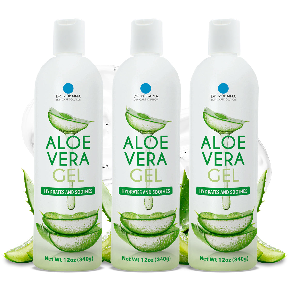Dr. Robaina's Aloe Vera Gel - Hydrates, Soothes, and Repairs Skin | 12 oz | Made in the USA