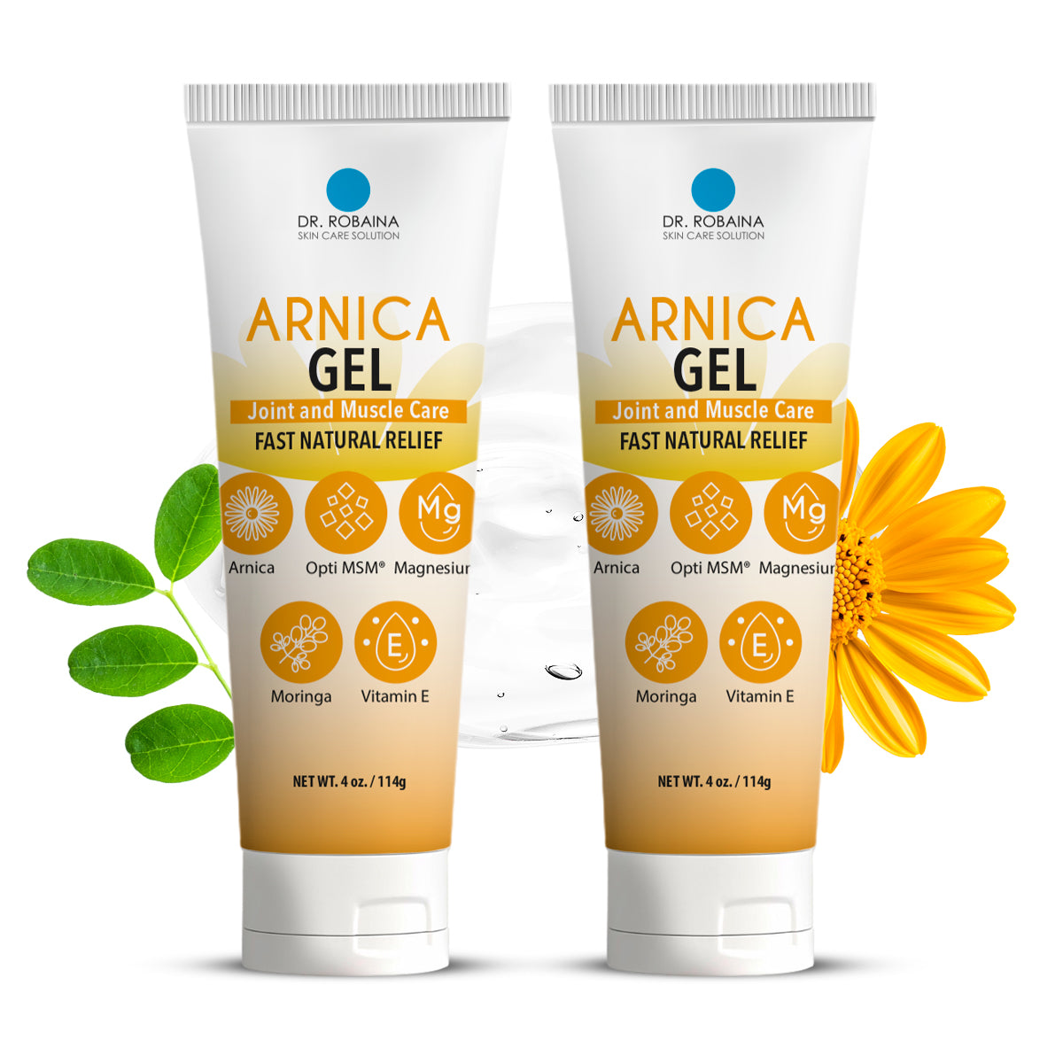 Dr. Robaina Arnica Gel with Natural Ingredients – Soothing Arnica Gel for Bruises, Swelling, Muscle Recovery, Joint Care, and Skin Comfort | 4 oz | Non-Greasy, Fast-Absorbing Formula