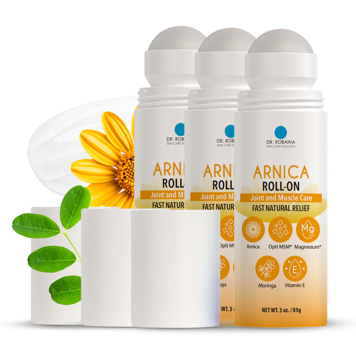 Dr. Robaina Arnica Bruise Fast Relief Roll-on with Natural Ingredients – Quick Relief for Swelling and Bruises | 3 oz