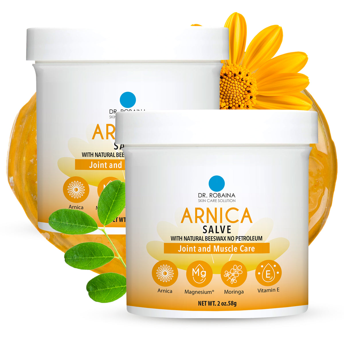 Dr. Robaina Arnica Salve with Natural Ingredients – Soothing Arnica Salve for Bruises, Swelling, Muscle Recovery, Joint Care, and Skin Comfort | 2 oz | Non-Greasy, Fast-Absorbing Formula