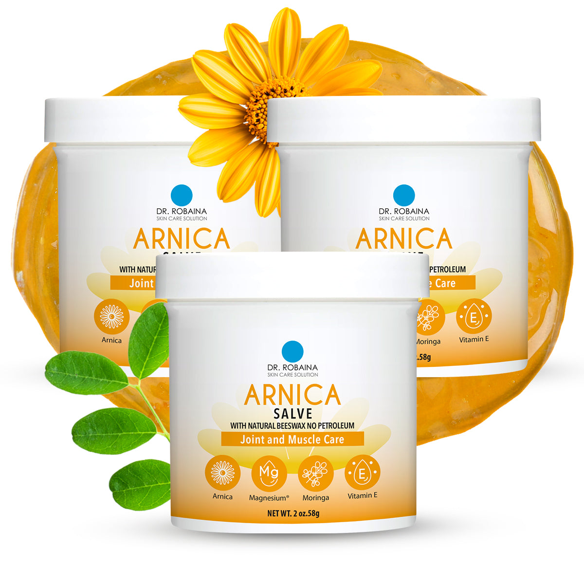 Dr. Robaina Arnica Salve with Natural Ingredients – Soothing Arnica Salve for Bruises, Swelling, Muscle Recovery, Joint Care, and Skin Comfort | 2 oz | Non-Greasy, Fast-Absorbing Formula