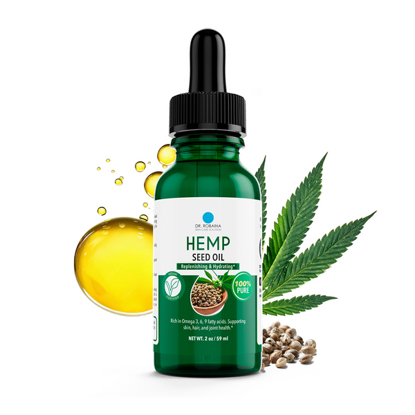 Dr. Robaina 100% Pure Organic Hemp Seed Oil - Cold Pressed for Massage, Sleep & Deep Hydration (2 fl oz)