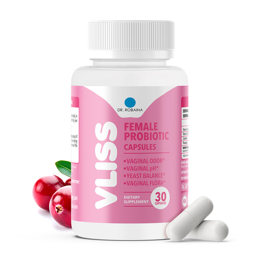 Dr. Robaina VLISS | Supports Vaginal Health & Helps Maintain Healthy Flora | 30 Vegan Capsules | Made in The USA