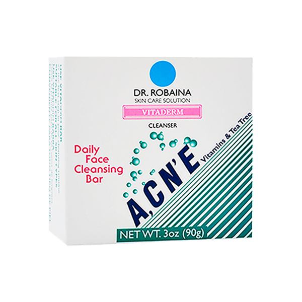 Dr. Robaina Vitaderm Daily Facial Cleansing Bar - Acne Control with Pink Grapefruit & Cucumber (3 oz)