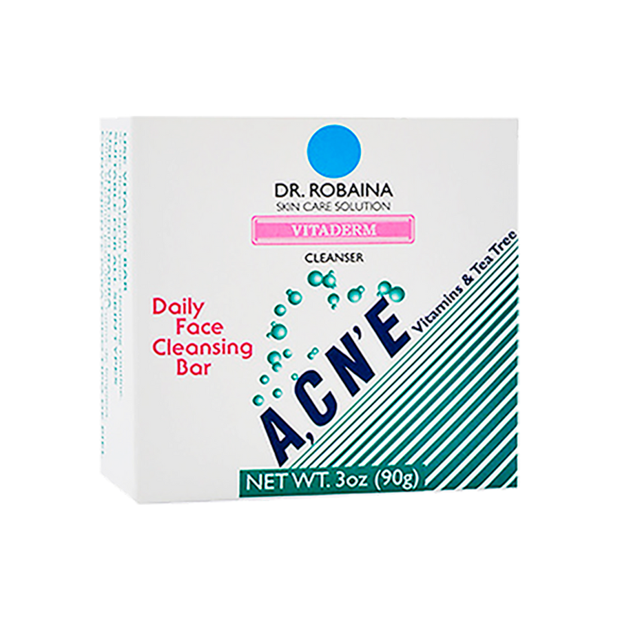 Dr. Robaina Vitaderm Daily Facial Cleansing Bar - Acne Control with Pink Grapefruit & Cucumber (3 oz), Default Title